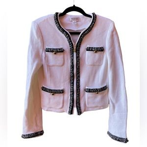 st john collection Womens Tweed Fringe Jacket size:10